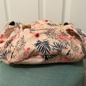 Tropical Floral Drawstring Cosmetic Bag